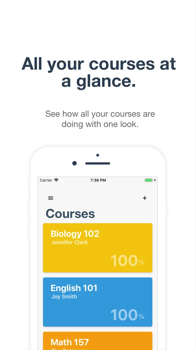 Grade Pal store preview: your courses.