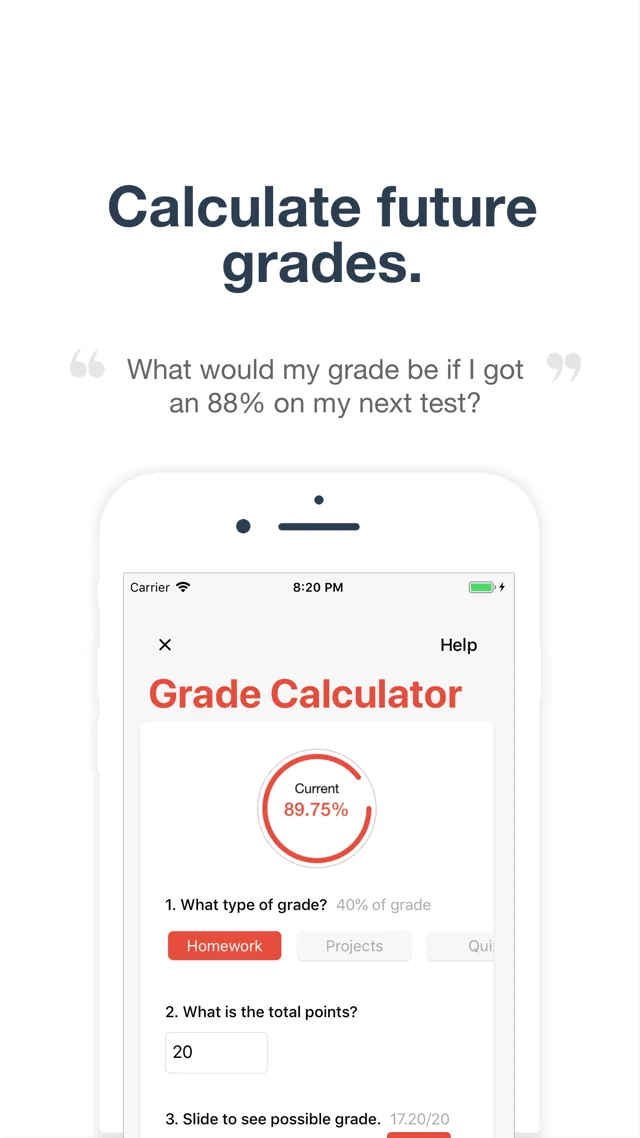 Grade Pal store preview: grade calculator.