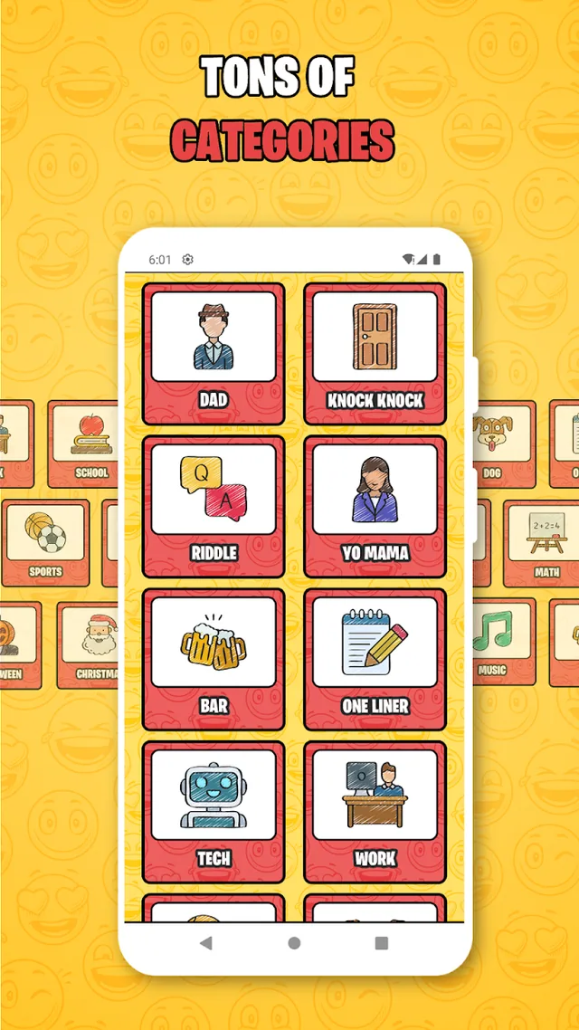 Jokes! store preview: joke categories.